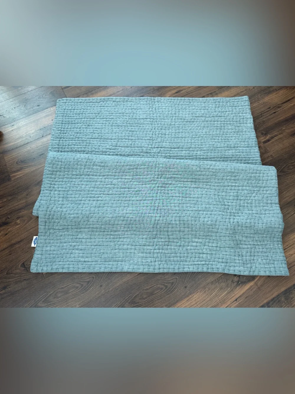 John Robshaw Woven Quilt Teal Blue Twin Size